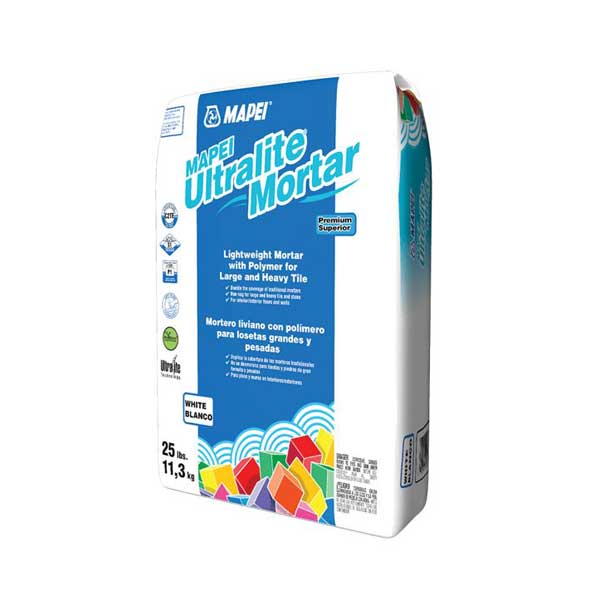 MAPEI ULTRALITE WHITE 25# PREMIUM LIGHTWEIGHT TILE MORTAR w/ POLYMER