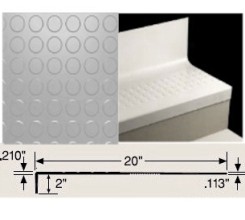 JOHN RNRDTR-24 3' RD GREY HAZE RAISED ROUND RUBBER TREAD/RISER * NO CANCELLATIONS/NO RETURNS *