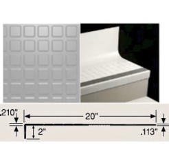 JOHN VIRNSQTRSPS-VF4 5' SQ HUSK w/ STD 40 BLACK SOLID INSERT RAISED SQUARE RUBBER TREAD/RISER