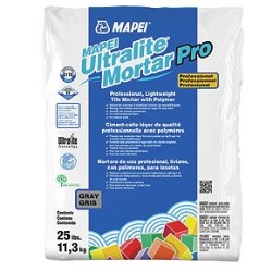 MAPEI ULTRALITE PRO 25# WHITE PROFESSIONAL LIGHTWEIGHT TILE MORTAR w/POLYMER