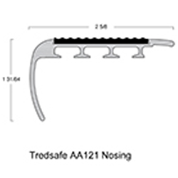 TREDSAFE AA121 NATURAL SATIN 6' STAIRNOSE BULL NOSE * 1-3/4