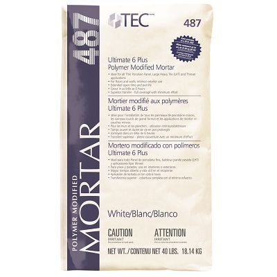 TEC 487-16 40# WHITE ULTIMATE 6 PLUS MORTAR