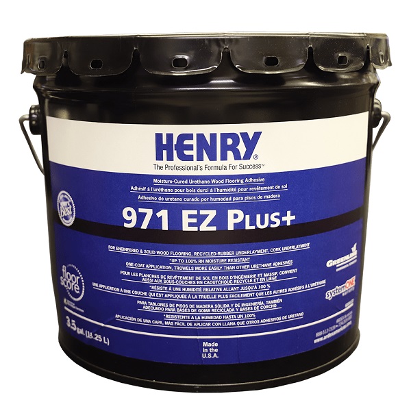 Fishman Flooring Solutions HENRY 971 EZ PLUS 3.5G PAIL MOISTURE CURE URETHANE WOOD ADHESIVE 12210